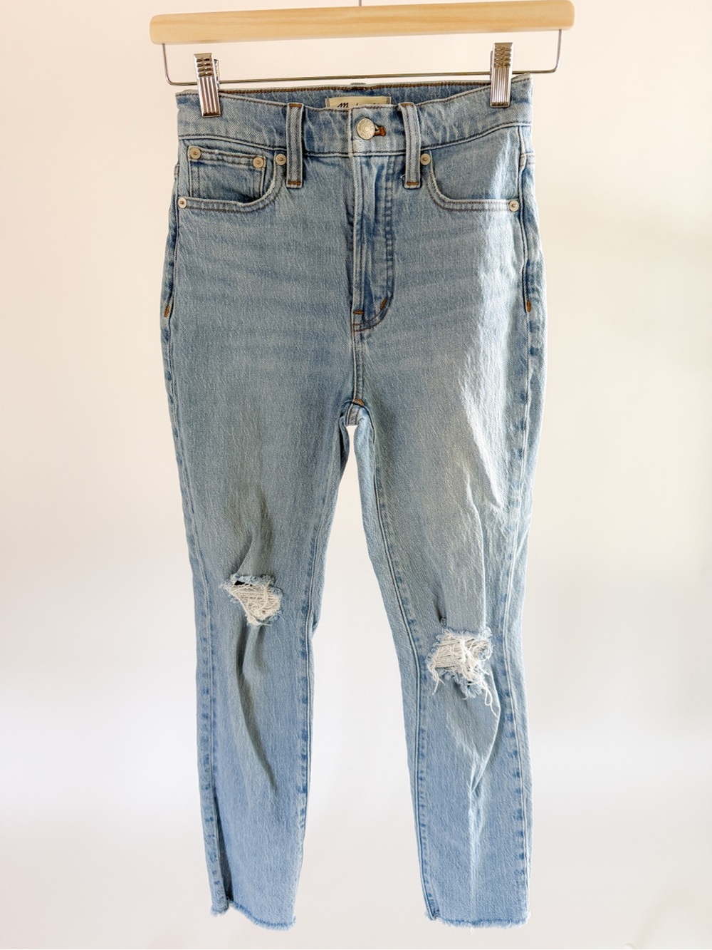 Madewell The Perfect Vintage Jean Distressed Raw Hem Size 23